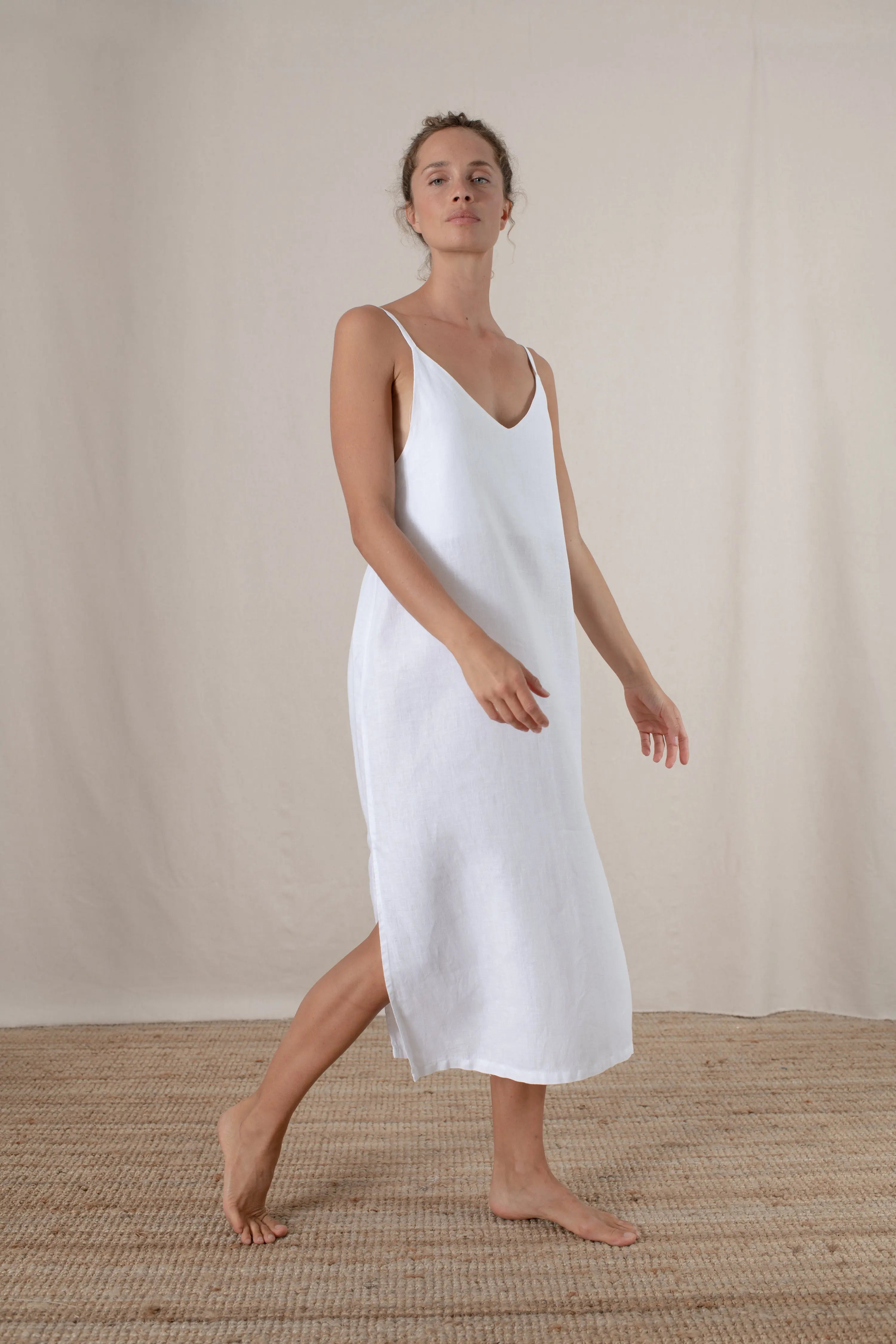 linen slip dress